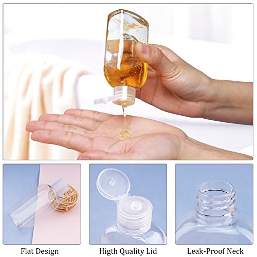 18-Pack Travel Squeeze Bottles 3.4 oz Clear PET with Flip Caps