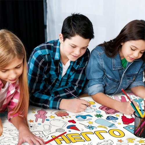 Giant Baby Shower Coloring Poster Tablecover - 30" x 72"