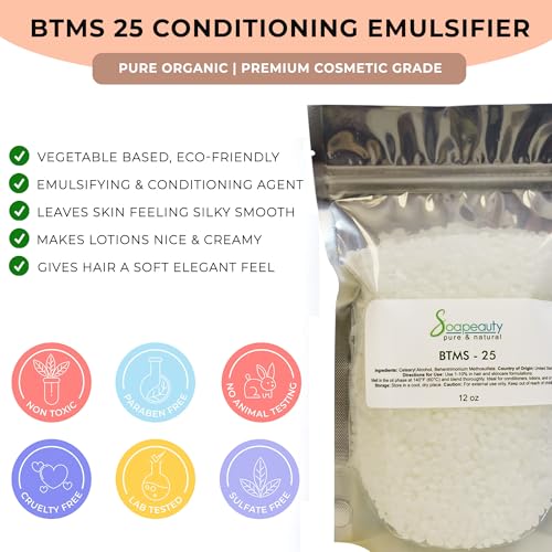 BTMS-25 Conditioning Emulsifier 4 Ounce for Hair & Skin Care