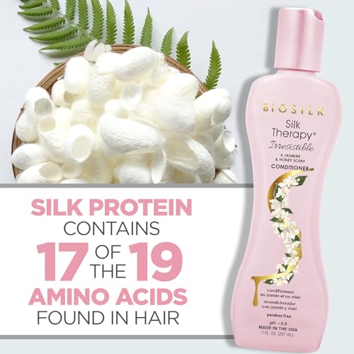 BioSilk Silk Therapy Irresistible Conditioner, Jasmine & Honey, 7 Oz (Pack of 2)