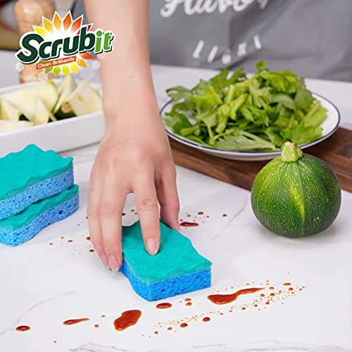 SCRUBIT Heavy Duty Non-Scratch Kitchen Sponges - 6 Count