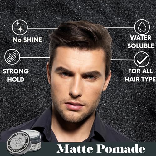 Boneyard Barbering Matte Hair Pomade for Men - 4 Oz, Strong Hold