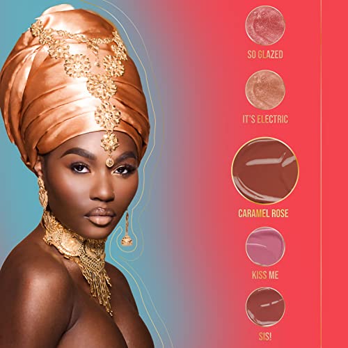 Juvia's Place Caramel Rose Lip Gloss - Hydrating, Long-Lasting, High Shine, Non-Sticky, 16 oz