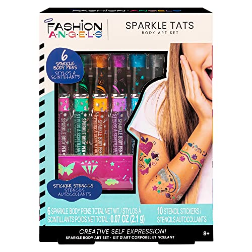 Fashion Angels Sparkle Tats Body Art Set – 6 Washable Tattoo Markers