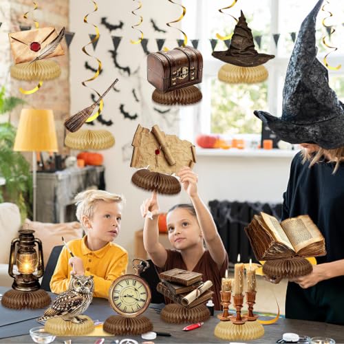 11 Pcs Magical Wizard Honeycomb Centerpieces for Parties