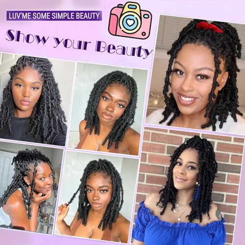 Sunsmilely 12 Inch Afro Twist Hair Extensions - 8 Packs Kinky Twist for Soft Locs, Color 2