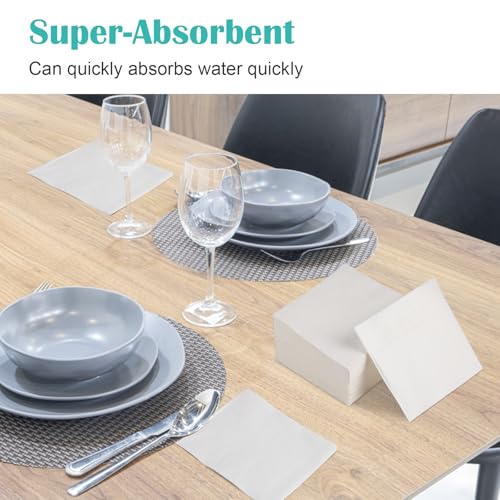 500 Disposable White Cocktail Napkins - 2 Ply, 4.9" x 4.9"