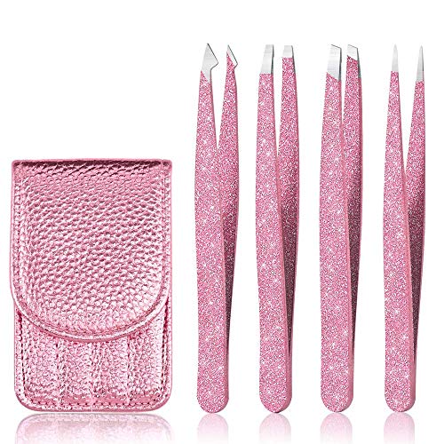 Professional Eyebrow Tweezer Set – 4 Pcs Stainless Steel Tweezers