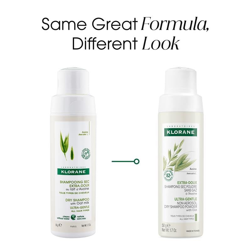 Klorane Ultra Gentle Dry Shampoo with Oat - Revive Hair & Eliminate Odor | Hypoallergenic, Vegan, Paraben-Free