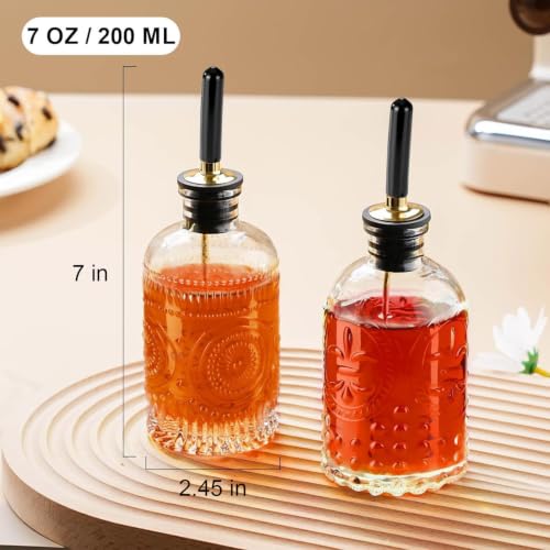 Gegewawa Glass Syrup Bottles for Coffee Bar - 2-Pack, 7 oz