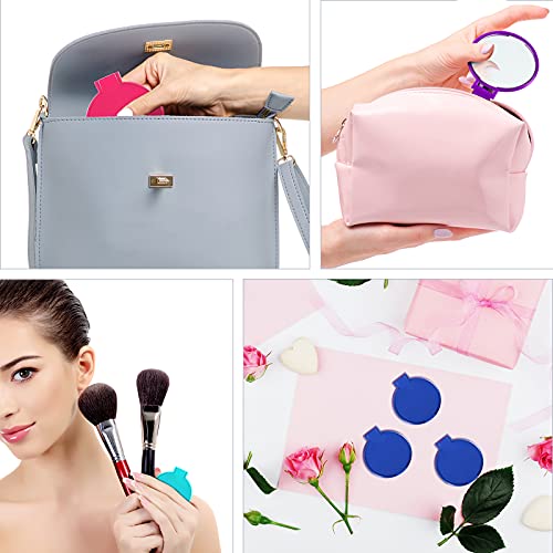Yalikop 36 Pcs Mini Foldable Pocket Makeup Mirrors - Pink, Purple, Green, Blue