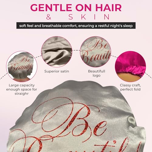 Satin Silk Sleeping Bonnet for Natural Hair - Ruffle Edge Hair Cap