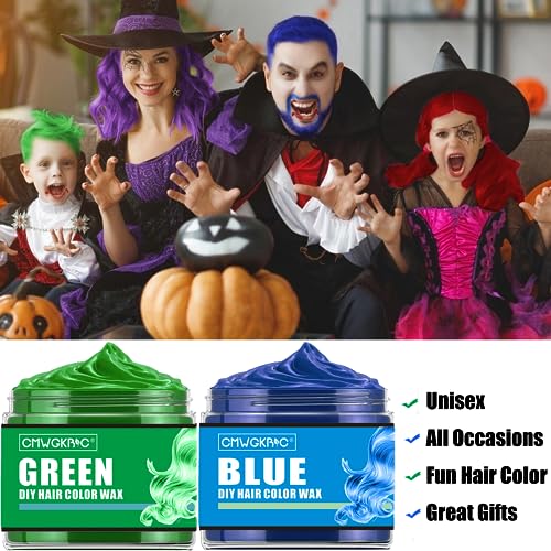 Kids Temporary Hair Color Wax - 4 Bright Colors for Fun & Safe Styling