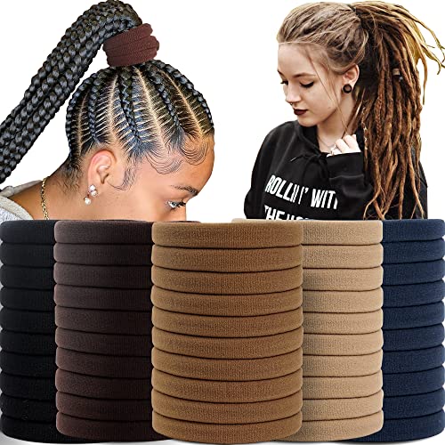 CélLOT 50Pcs 8cm Extra Large Hair Ties for Dreadlocks – High-Stretch Frictionless Ponytail Holders