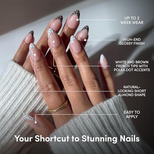 Glamnetic Polka In Positano Press On Nails - Short Almond 30 Pc Kit