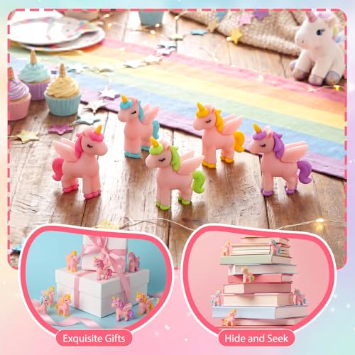 25 Mini Unicorn Figurines - Cute Cake Toppers for Parties