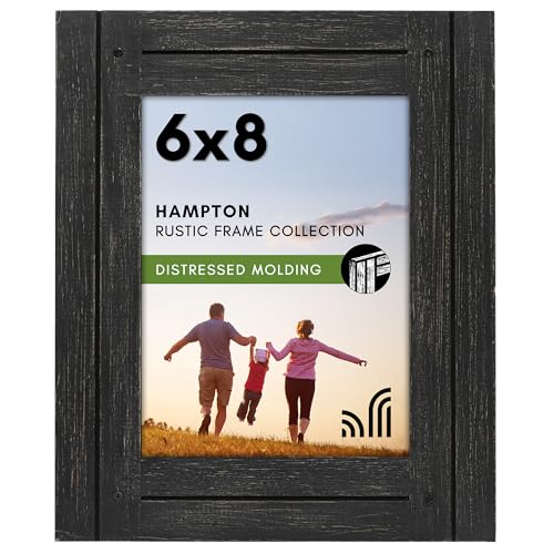 Americanflat 6x8 Distressed Charcoal Black Picture Frame