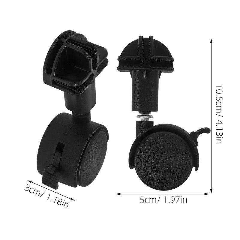 POPETPOP 10 Pack 3/8 Stem Casters Replacement Wheels for Pet Cage 4.13X1.96X5.90In 360 Rotating Silent Casters with Lock for Hardwood Carpet Tile Vinyl Floors