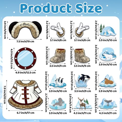 15 Winter-Themed Alaska Cruise Door Magnets Set - Waterproof & Erasable
