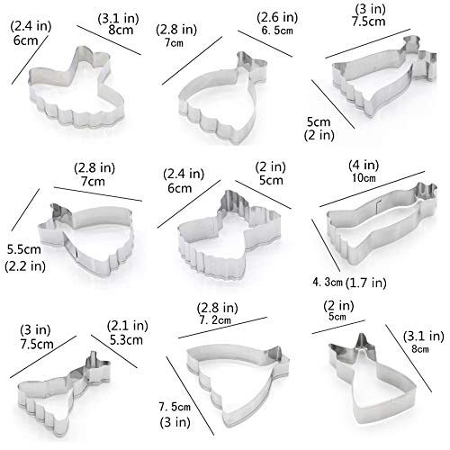 Comais Mini Wedding Dress Cookie Cutters Set - 9 Pcs Stainless Steel