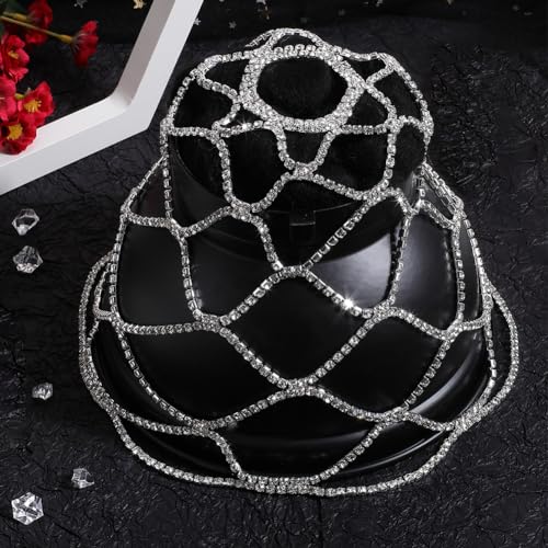 GORGECRAFT Rhinestone Crystal Head Chain Wedding Bridal Gatsby Headpiece