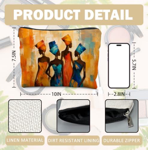 Vibrant African Woman Makeup Bag - Compact Travel Organizer for Women