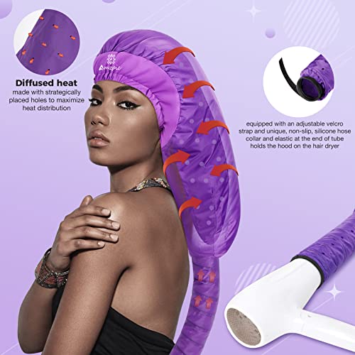 Amzpic XXXL Bonnet Hair Dryer Attachment with Heat-Protection Headband