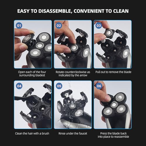 5-Head Shaver Replacement Blades with Cleaning Brushes - 3 Pack