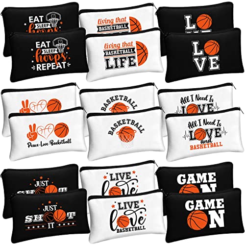 Moukeren Classic Basketball Makeup Bags - 18 Pack, Travel & Gift Ready