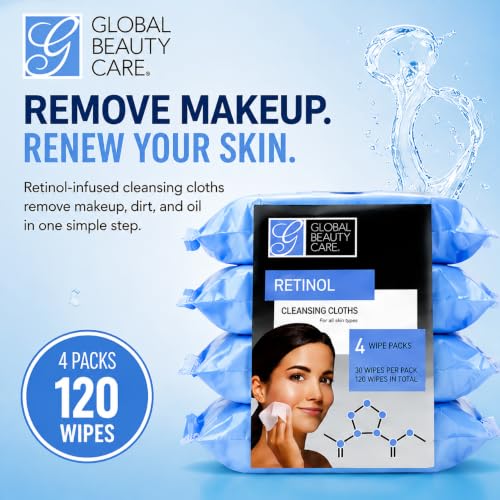 Global Beauty Care Retinol Makeup Remover Wipes - 120 Count