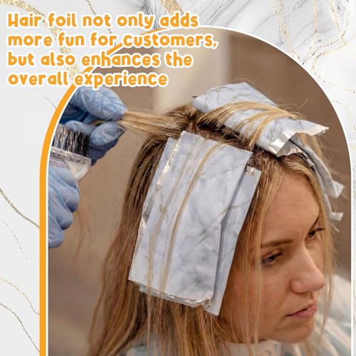 Marble Pattern Hair Foils for Highlighting - 500 Pre-Cut Aluminum Sheets
