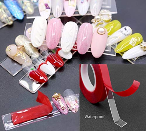 Transparent Acrylic Nail Art Display Holder with 50 Stands & Double Sided Tape
