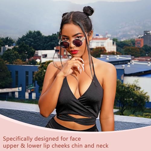 Rechargeable Rose Gold Facial Hair Remover for Women with LED Light & 1 Replacement Head