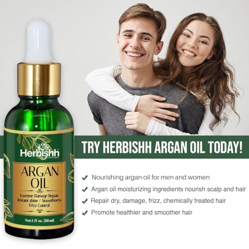 Herbishh Argan Oil Hair Serum for Frizz Control - 30ml