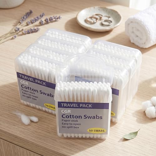 CGR Cotton Swabs 400pcs - Eco-Friendly Paper Sticks, 16-Pack