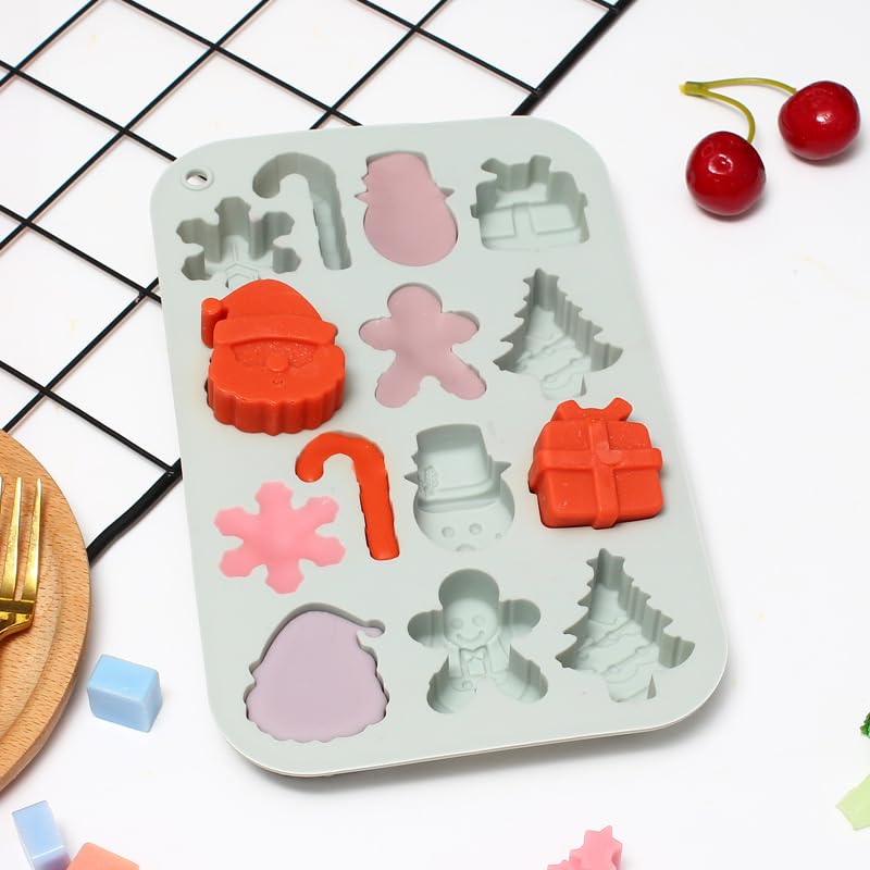 3pcs Christmas Chocolate Silicone Molds - Santa, Tree & Candy