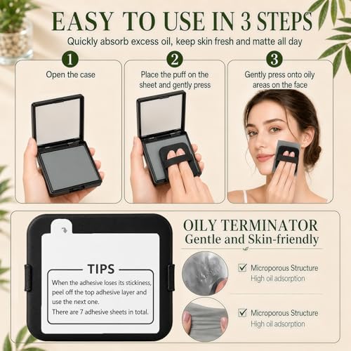OOPPOO Oil Blotting Sheets for Face 500 Pcs with Mirror & Refill Pack - Light Gray, Odorless, Makeup Friendly, Durable, for Oily Skin
