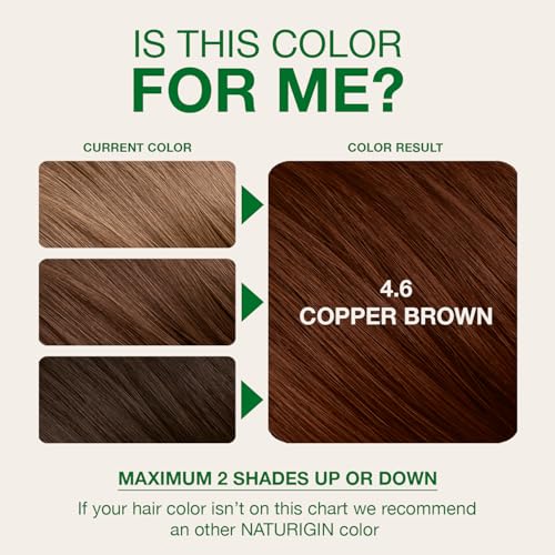Naturigin Permanent Hair Color - 4.6 Copper Brown, Ammonia-Free Kit