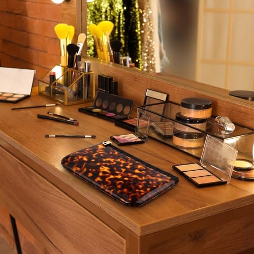 Meanplan Retro Tortoise Shell Makeup Cosmetic Bag Waterproof Travel Pouch