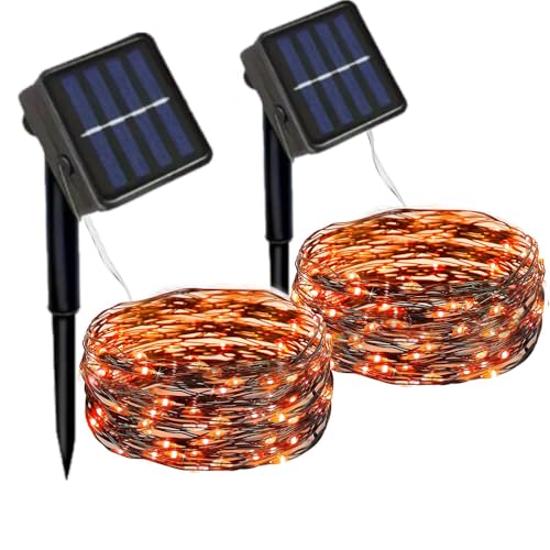 2 Pack Solar String Lights - 240 LED Copper Wire Fairy Lights for Halloween