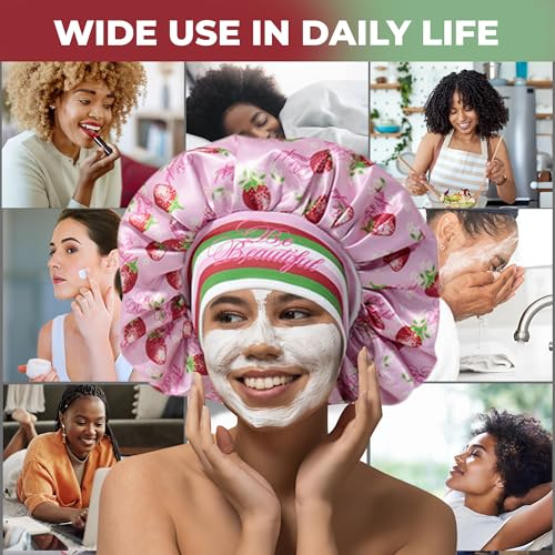 Pink Premium Silk Satin Sleeping Bonnet for Hair Protection
