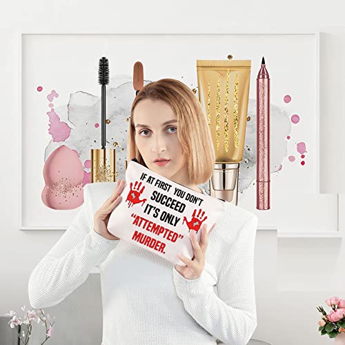 Attempted Murder Makeup Bag - LEVLO Cosmetic Pouch for Horror Fans