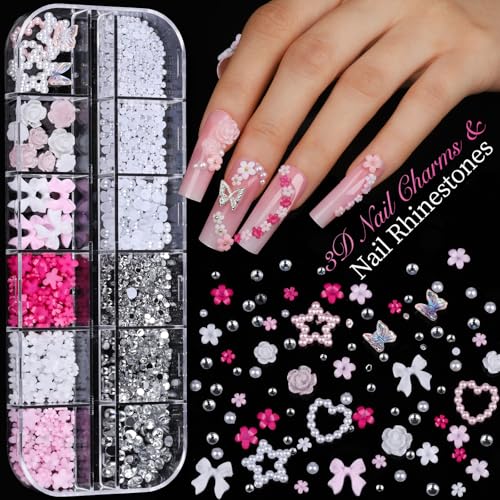 Teenitor Acrylic Nail Kit with Clear Coffin Tips & Charms