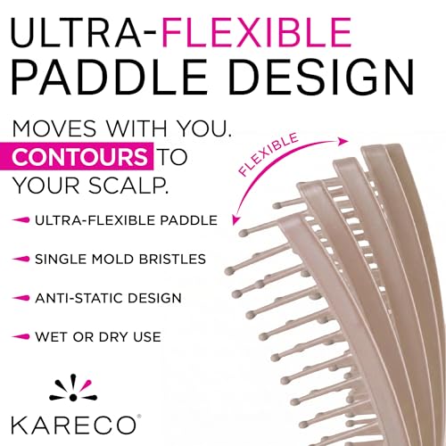 KareCo Premium Tangle Buster Brush - Cashmere Travel Detangler for All Hair Types