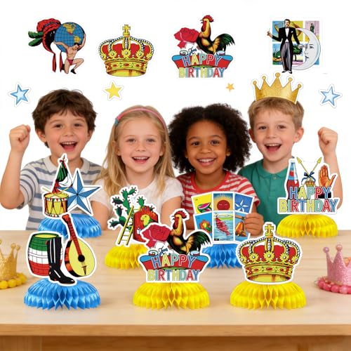 9-Piece Mexican Honeycomb Card Set for Birthday Centerpieces