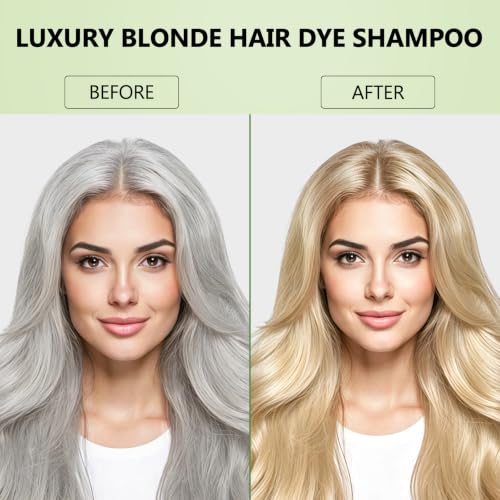 Plantkonw Blonde Hair Color Shampoo - 6-in-1 Ammonia-Free Gray Coverage