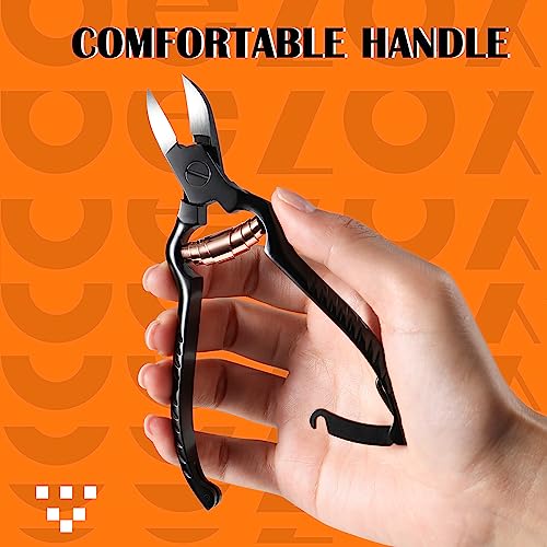 BEZOX Large Black Podiatrist Toenail Clippers for Seniors - Heavy Duty & Precise