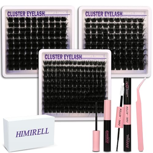 Himirell 350Pcs Cluster Lash Kit - DIY Individual Eyelash Extensions for Beginners