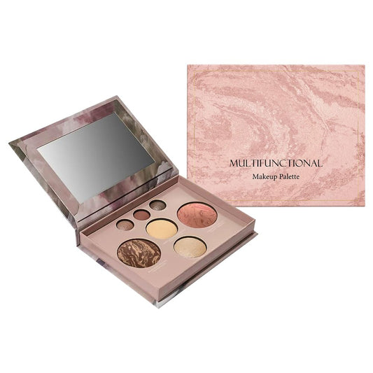 Wenrny Multifunctional Makeup Palette for Women Teen Girls,8 Colors All In One Face Palettes for Eyeshadow,Highlighter,Blush and Contouring,Blendable Foldable Eyeshadow Palette,Facial Concealer