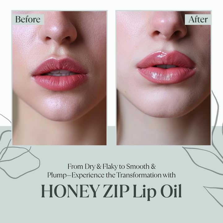 Honey Zip Lip Oil - Korean Moisturizing Plumper for Dry Lips, 3.71 mL